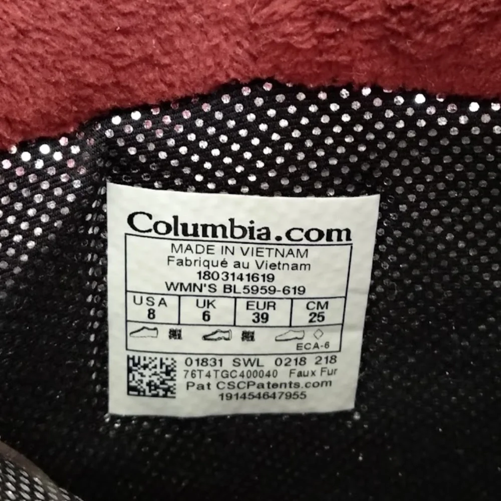 *SOLD* Columbia | Size 8 Red Waterproof Omni-Heat 200g Minx Slip III Boots - Picture 8 of 8